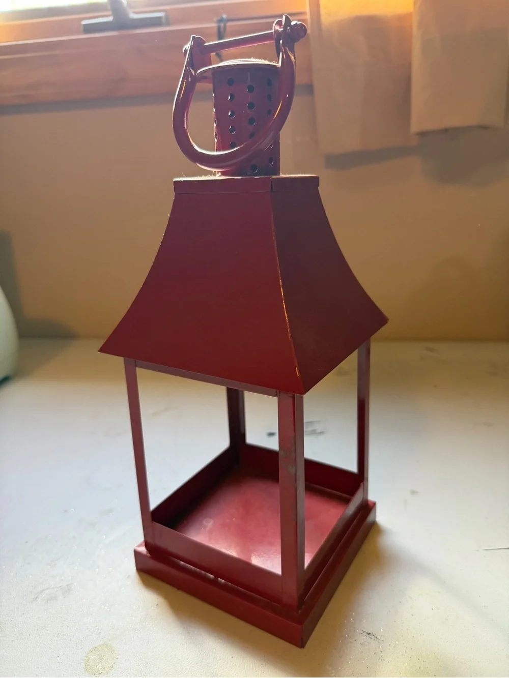 Red Decorative Metal Lantern - Home Accents
